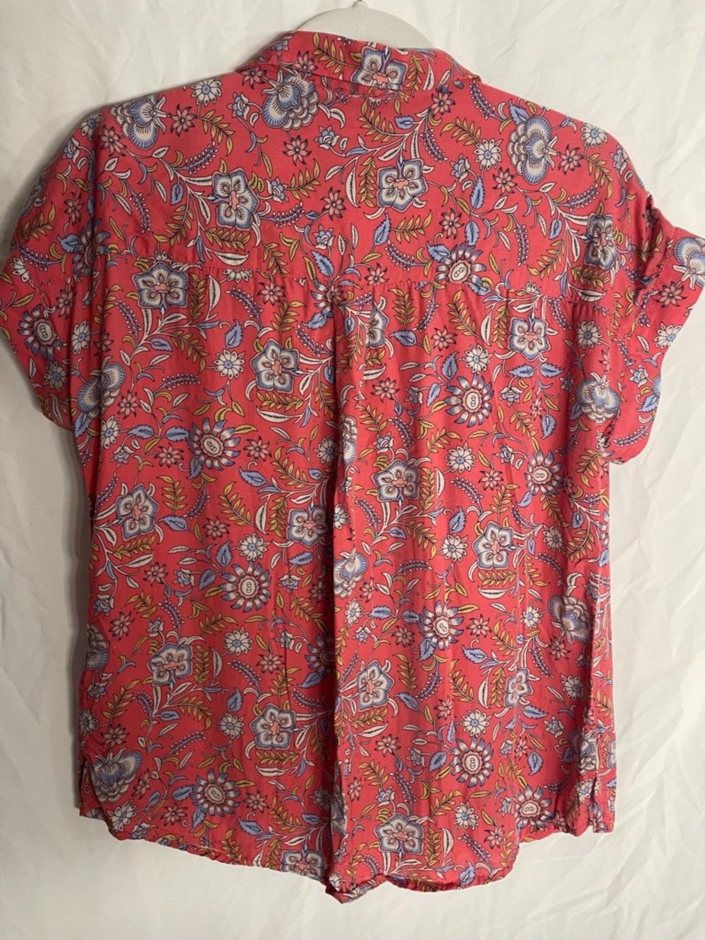 Lucky Brand Coral Floral Button-Front Blouse - Picture 2 of 3